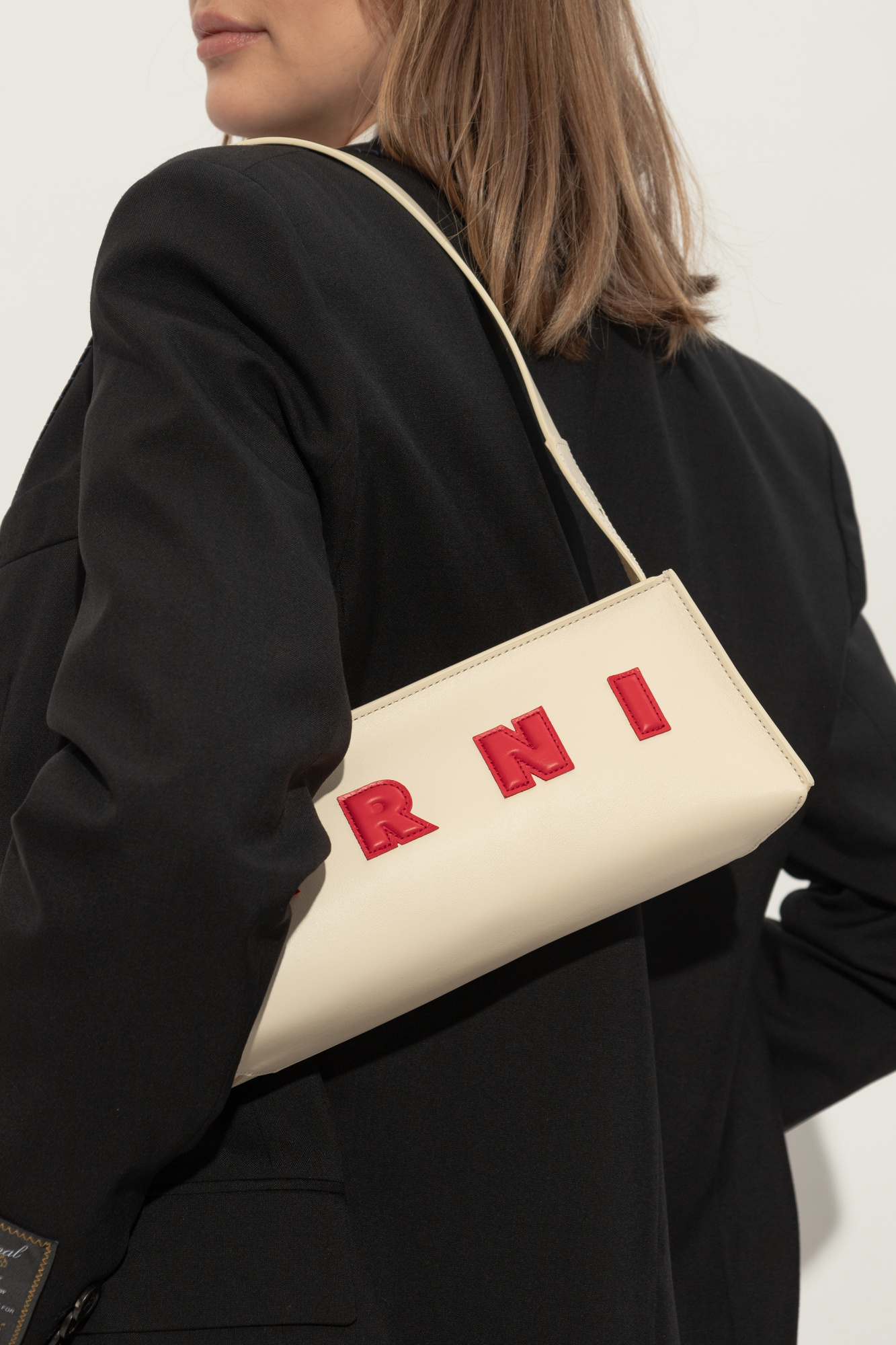 Cream Shoulder bag with logo Marni - Vitkac AS